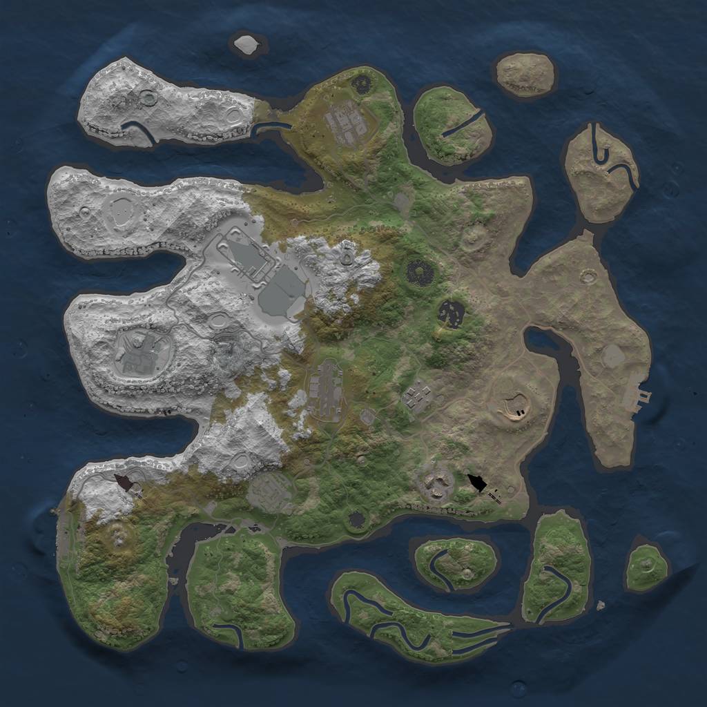 Rust Map: Procedural Map, Size: 3850, Seed: 18402, 17 Monuments