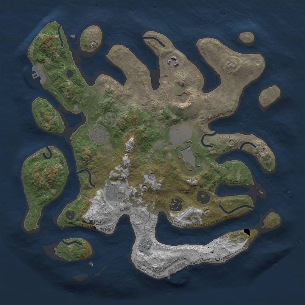 Rust Map: Procedural Map, Size: 3500, Seed: 754, 15 Monuments