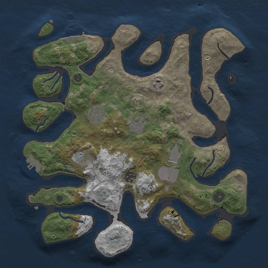 Rust Map: Procedural Map, Size: 3500, Seed: 49650, 15 Monuments