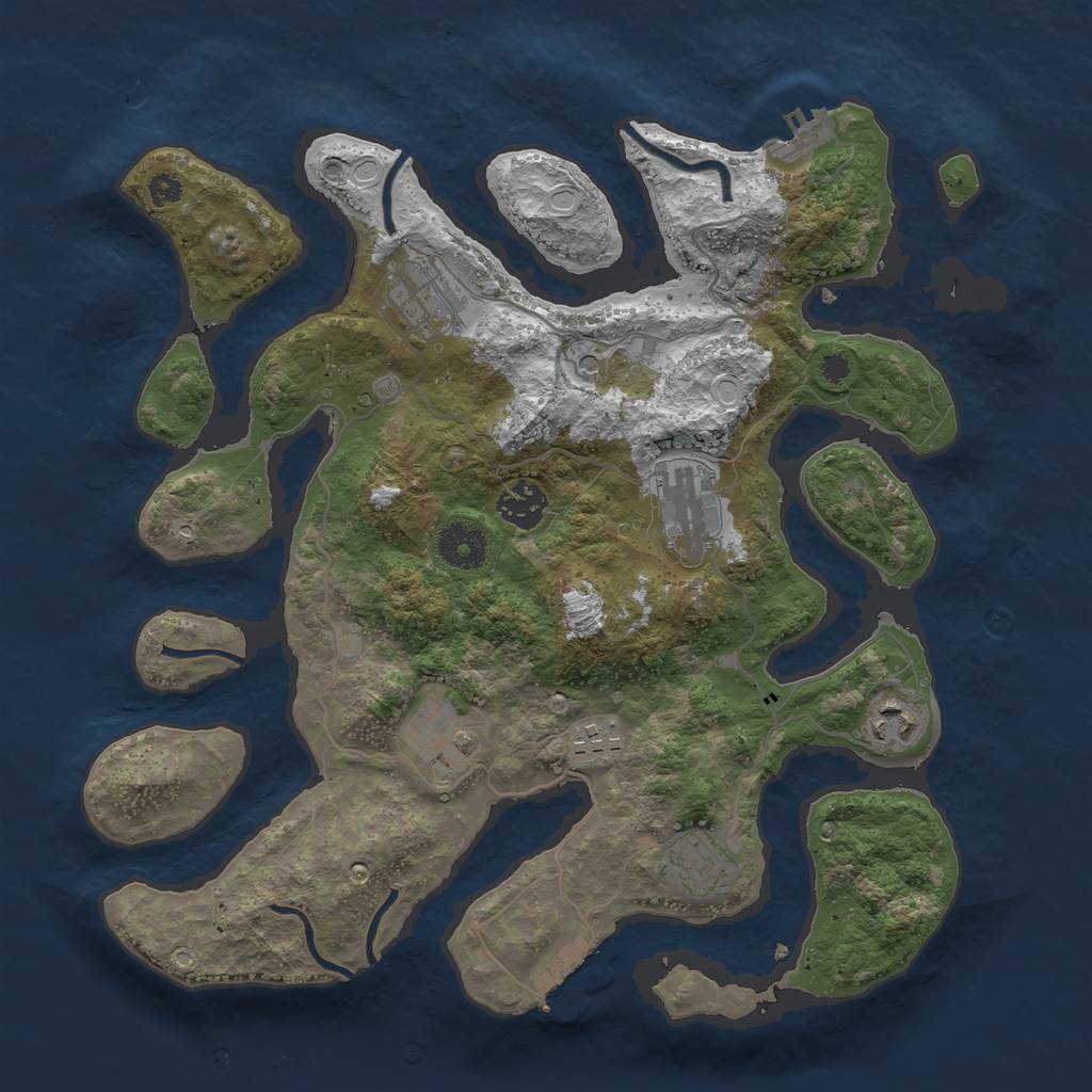 Rust Map: Procedural Map, Size: 3450, Seed: 240, 18 Monuments