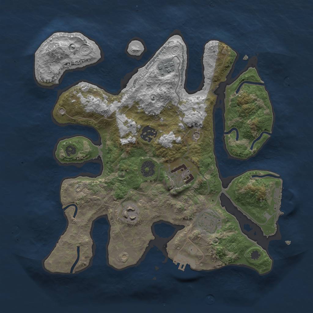 Rust Map: Procedural Map, Size: 3000, Seed: 121315112, 13 Monuments