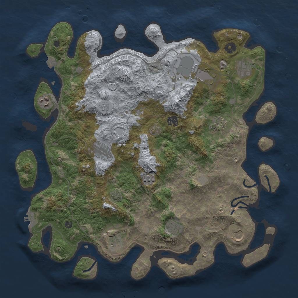 Rust Map: Procedural Map, Size: 4000, Seed: 2678, 17 Monuments