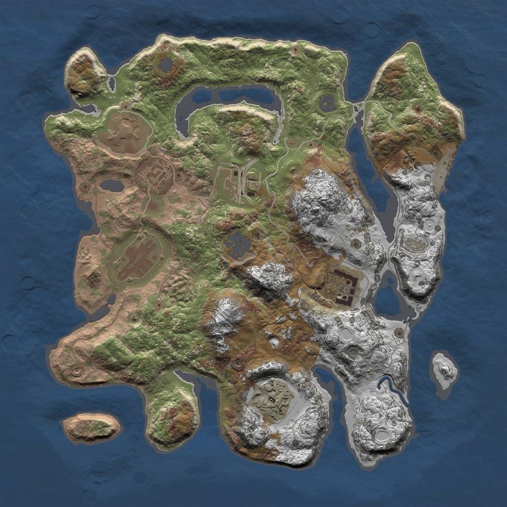 Rust Map: Procedural Map, Size: 3000, Seed: 2001029, 12 Monuments