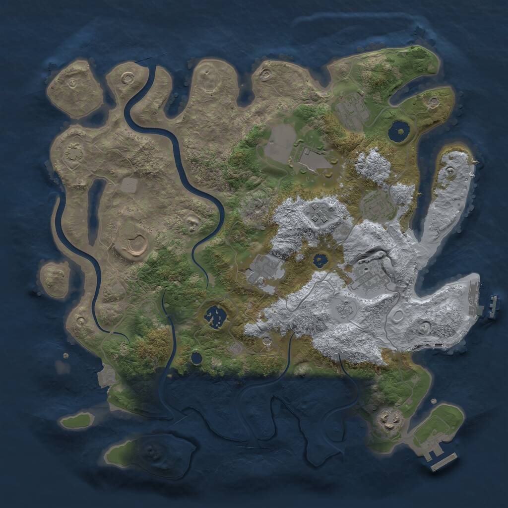 Rust Map: Procedural Map, Size: 3600, Seed: 1723, 15 Monuments