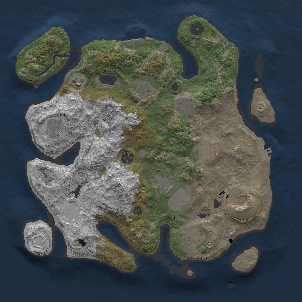 Rust Map: Procedural Map, Size: 3500, Seed: 1482, 21 Monuments