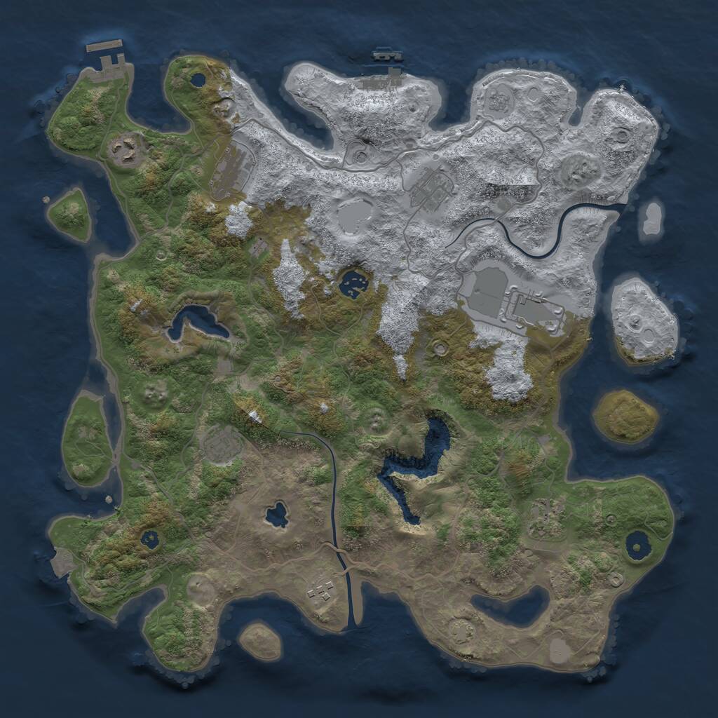 Rust Map: Procedural Map, Size: 4000, Seed: 1404222749, 14 Monuments