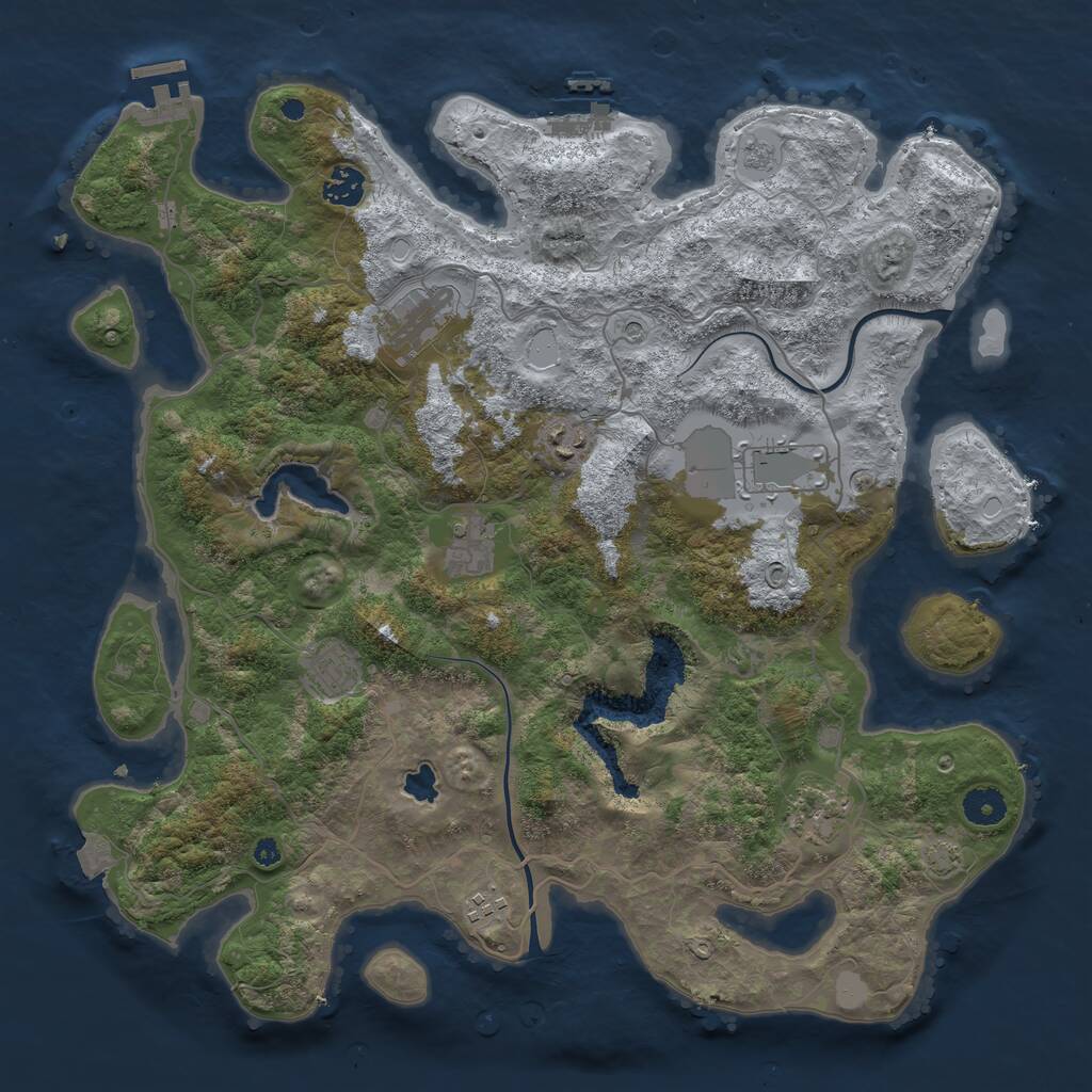 Rust Map: Procedural Map, Size: 4000, Seed: 1404222749, 14 Monuments