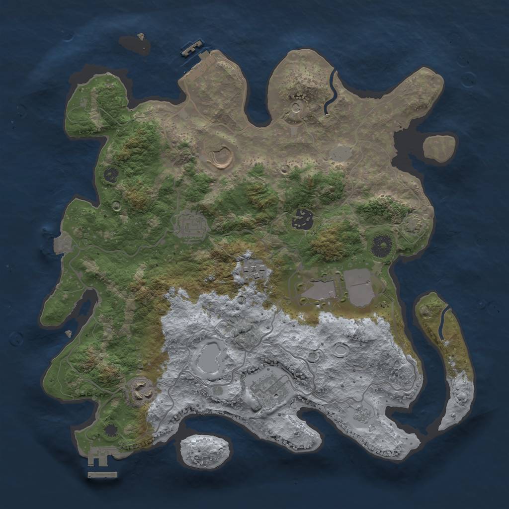 Rust Map: Procedural Map, Size: 3500, Seed: 1552, 15 Monuments