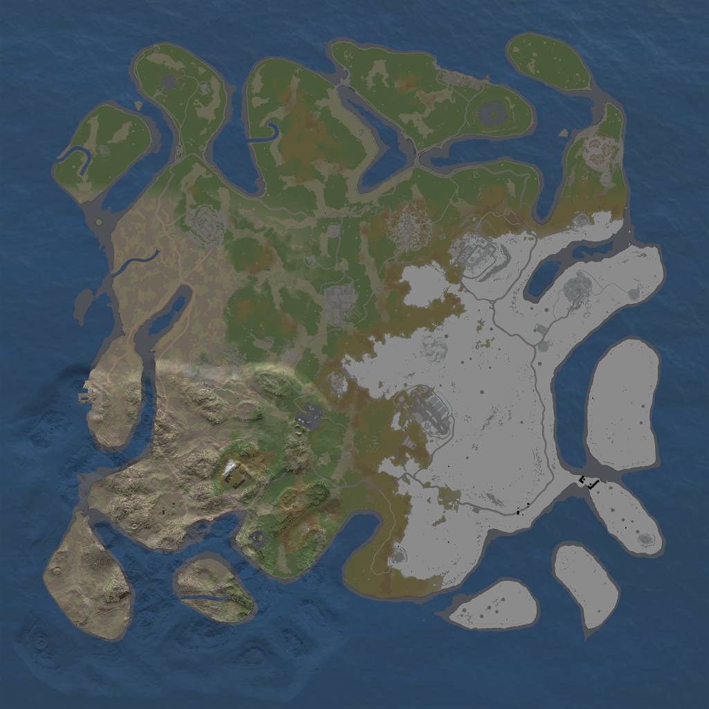 Rust Map: Procedural Map, Size: 4000, Seed: 5489163, 13 Monuments