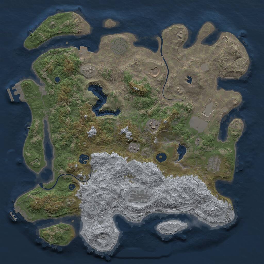 Rust Map: Procedural Map, Size: 4000, Seed: 534411413, 14 Monuments