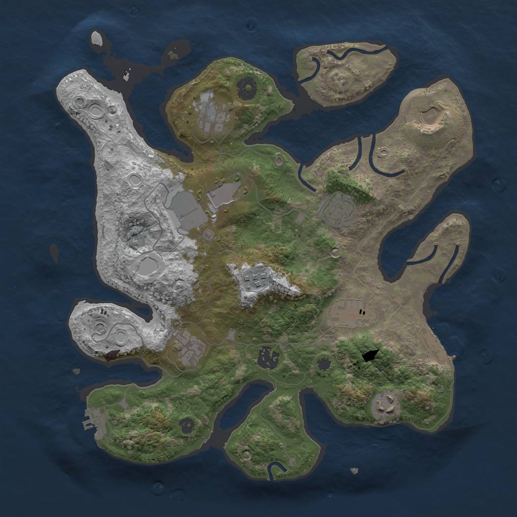 Rust Map: Procedural Map, Size: 3500, Seed: 930, 20 Monuments