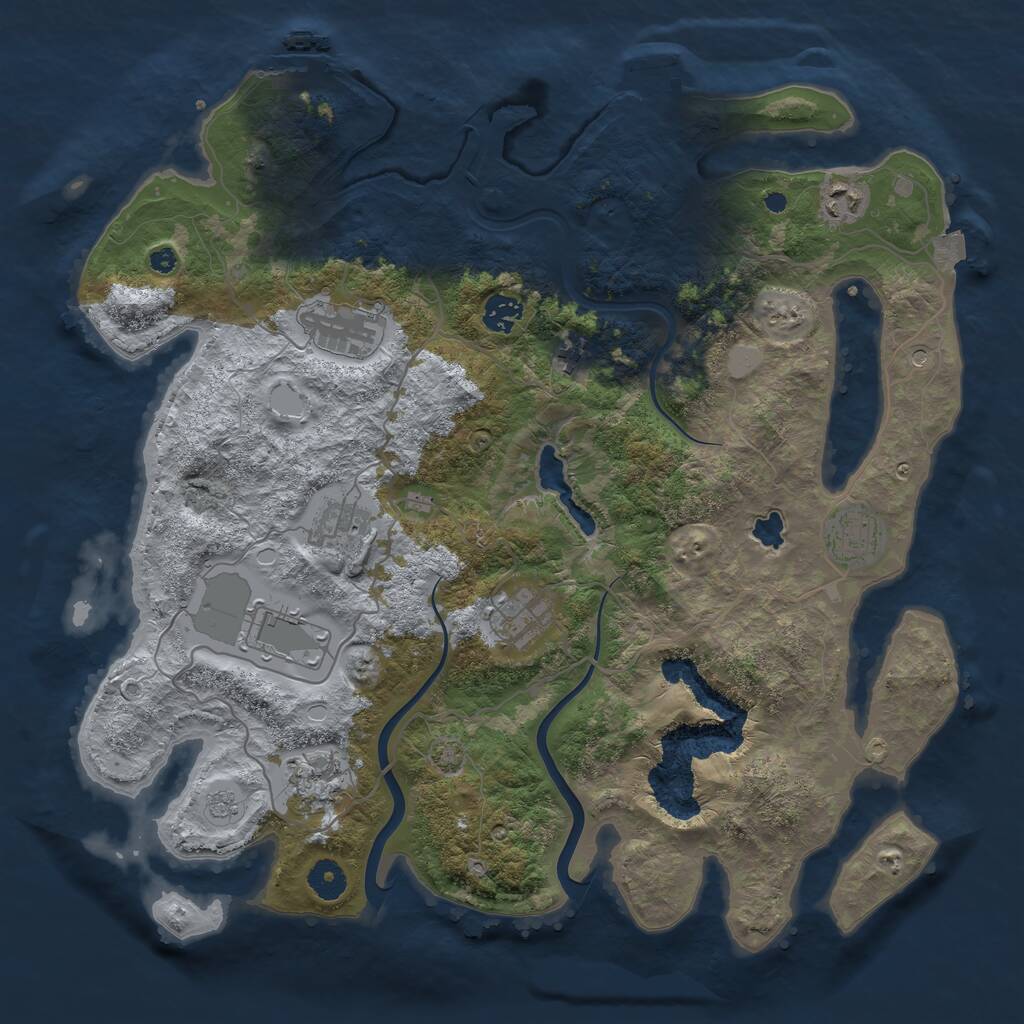 Rust Map: Procedural Map, Size: 4000, Seed: 71511, 15 Monuments