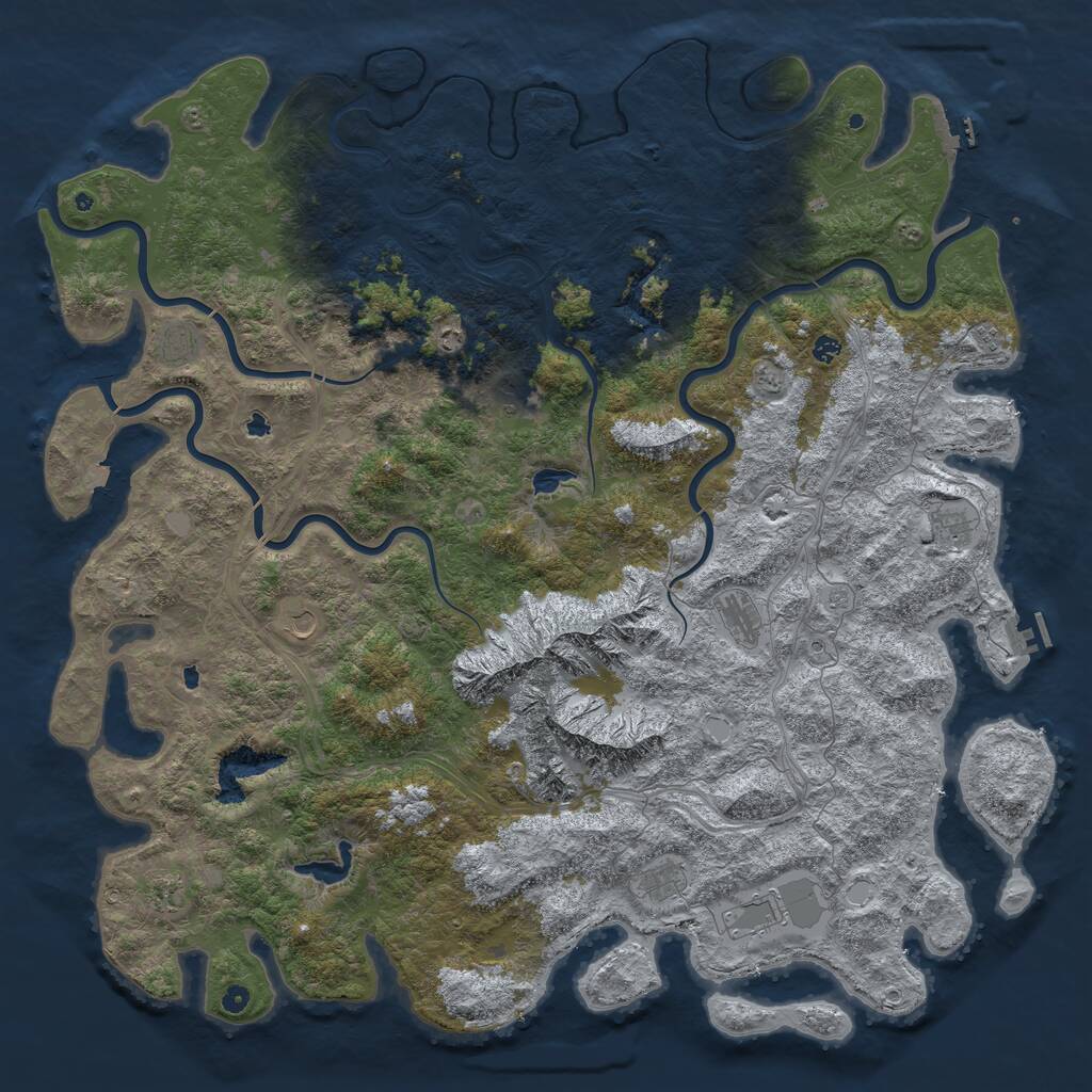 Rust Map: Procedural Map, Size: 6000, Seed: 2020, 17 Monuments