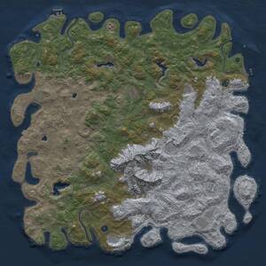 Thumbnail Rust Map: Procedural Map, Size: 6000, Seed: 2020, 17 Monuments