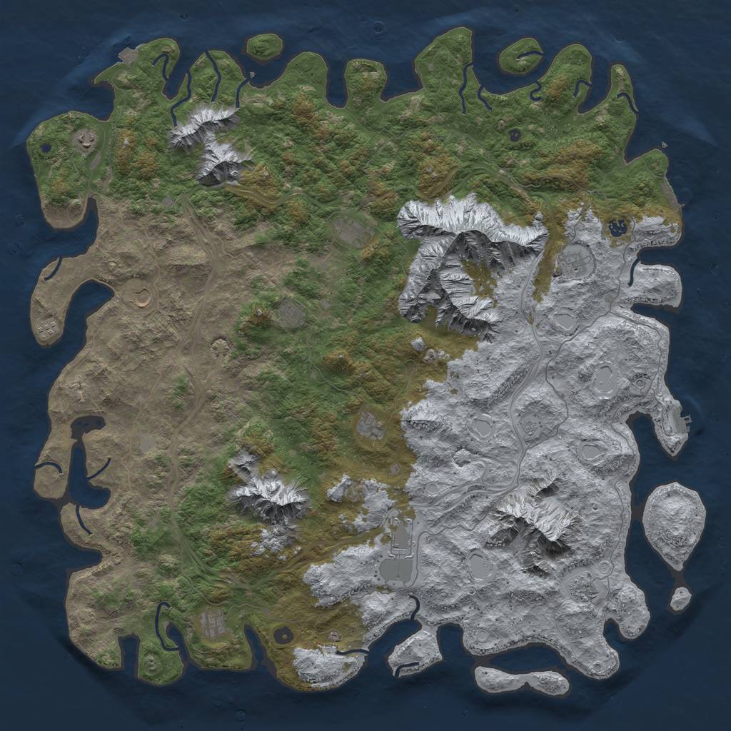 Rust Map: Procedural Map, Size: 6000, Seed: 2020, 19 Monuments