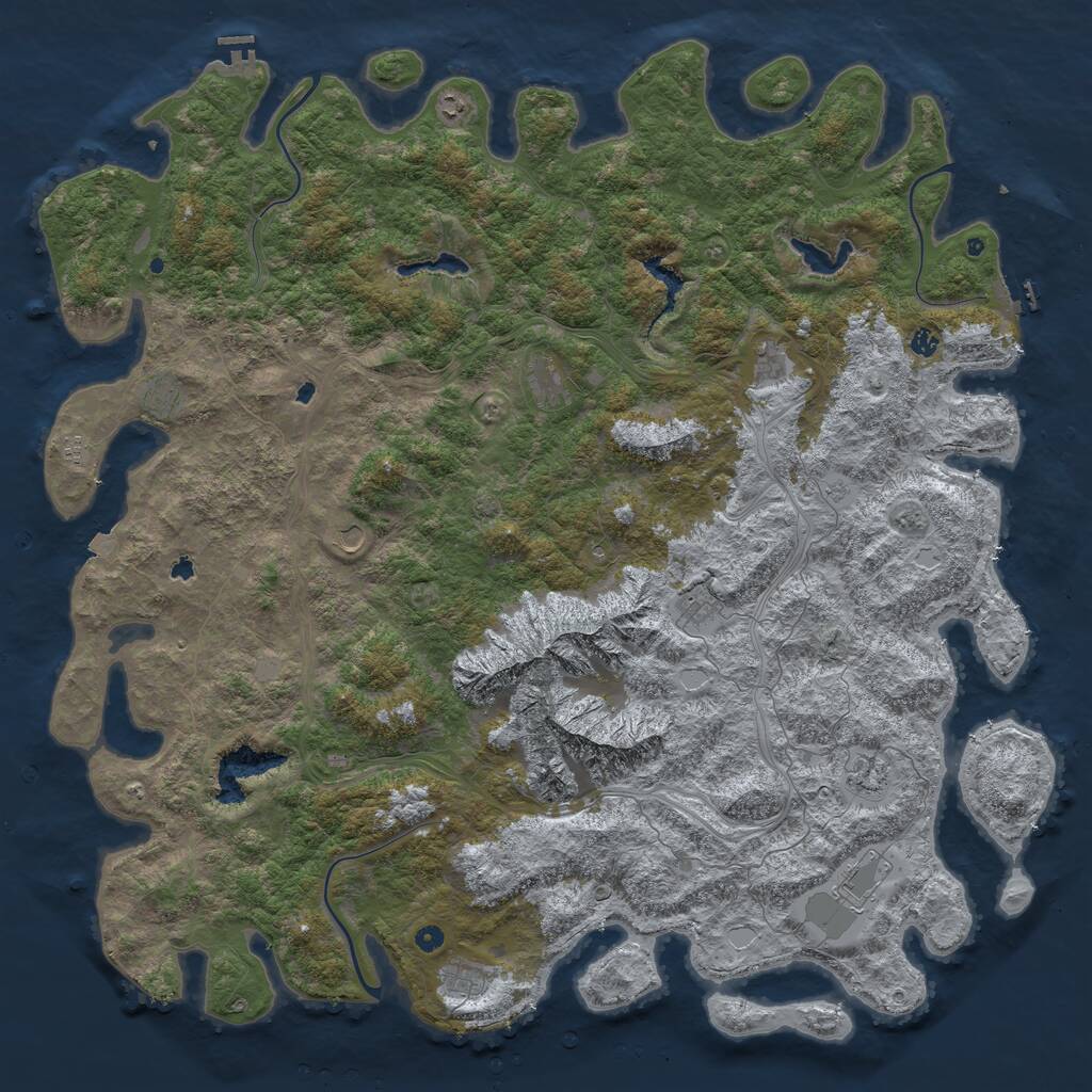 Rust Map: Procedural Map, Size: 6000, Seed: 2020, 17 Monuments