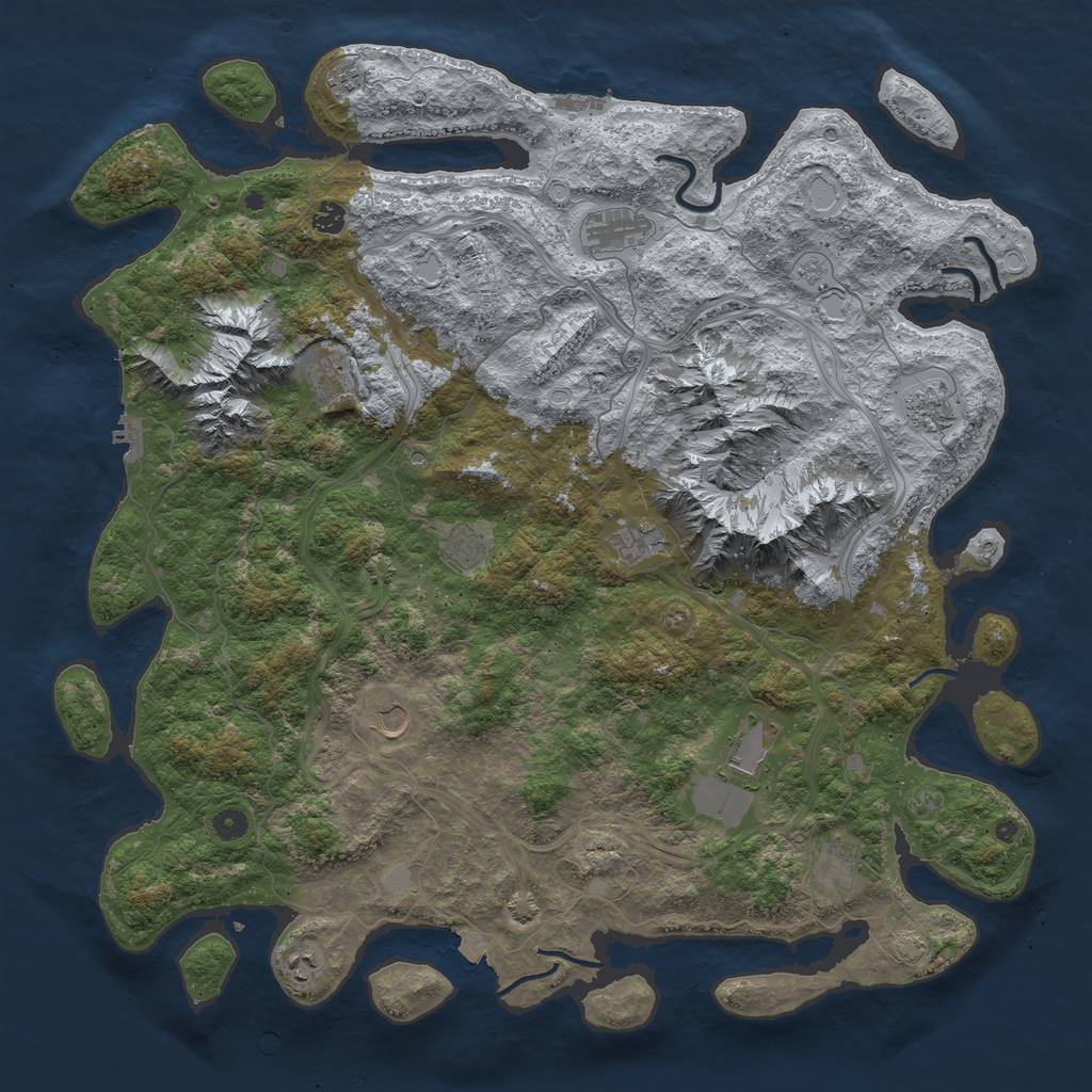 Rust Map: Procedural Map, Size: 5000, Seed: 438, 19 Monuments