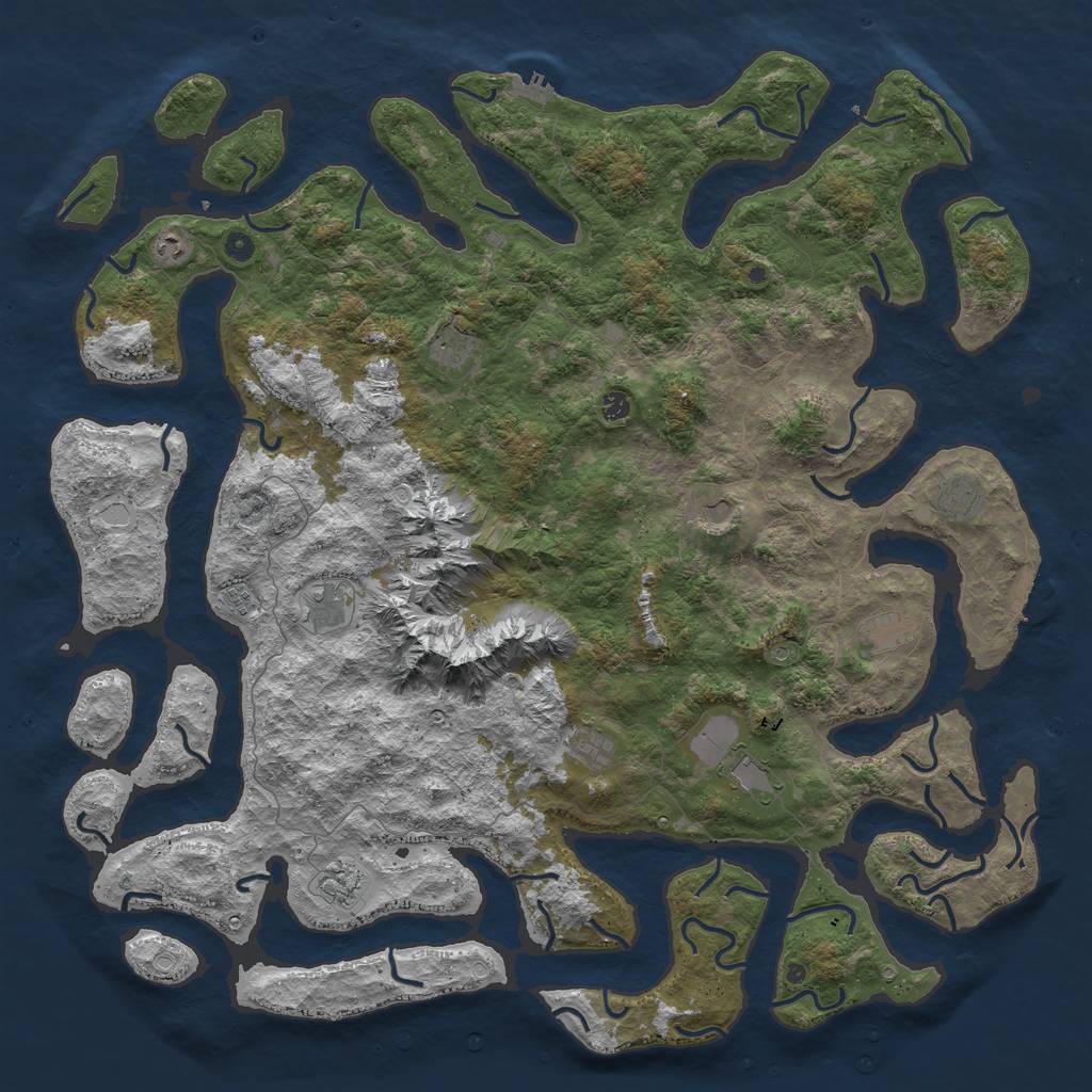 Rust Map: Procedural Map, Size: 5651, Seed: 57, 22 Monuments