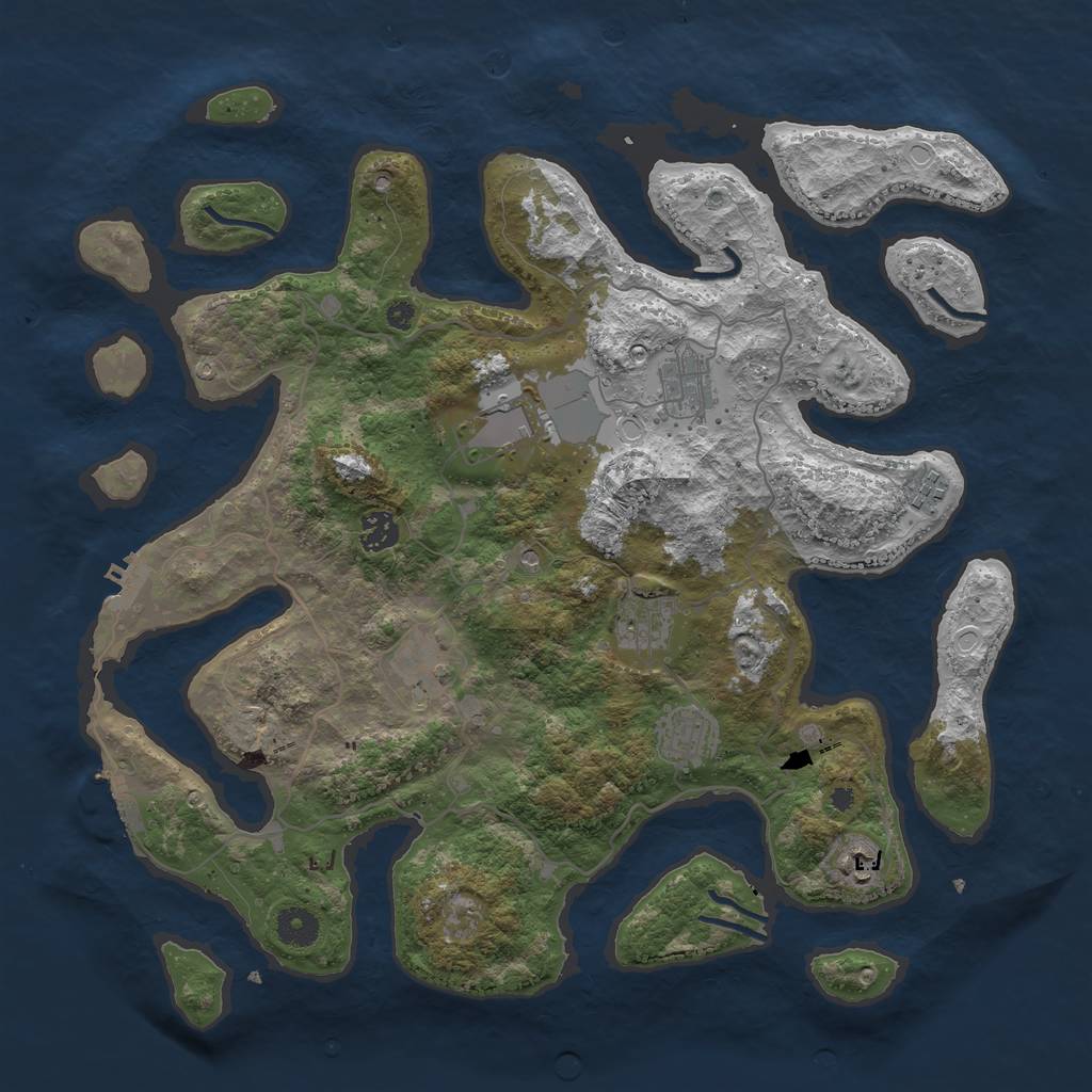 Rust Map: Procedural Map, Size: 4000, Seed: 592768433, 16 Monuments