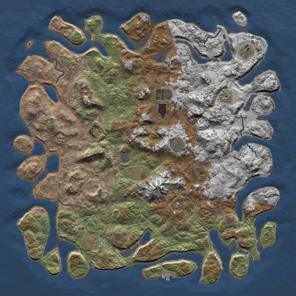 Rust Map: Procedural Map, Size: 5000, Seed: 112029, 15 Monuments