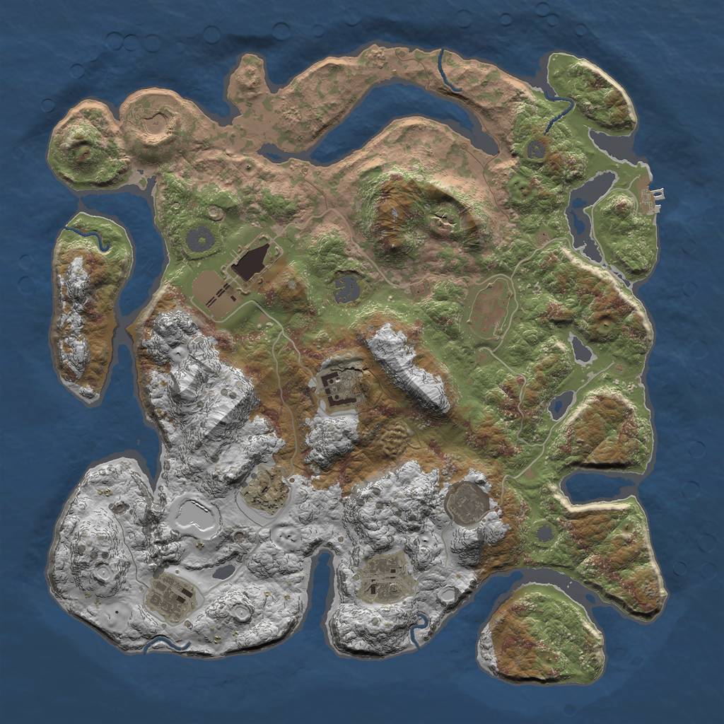 Rust Map: Procedural Map, Size: 3996, Seed: 432, 14 Monuments