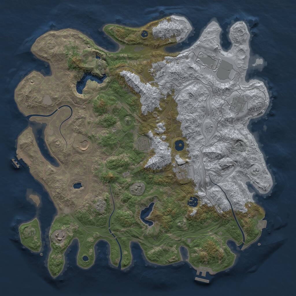 Rust Map: Procedural Map, Size: 4250, Seed: 51259, 15 Monuments