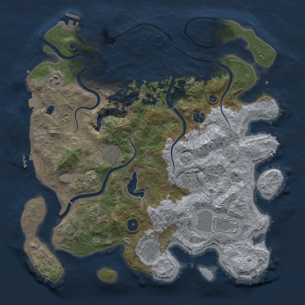 Rust Map: Procedural Map, Size: 4000, Seed: 2003785827, 14 Monuments