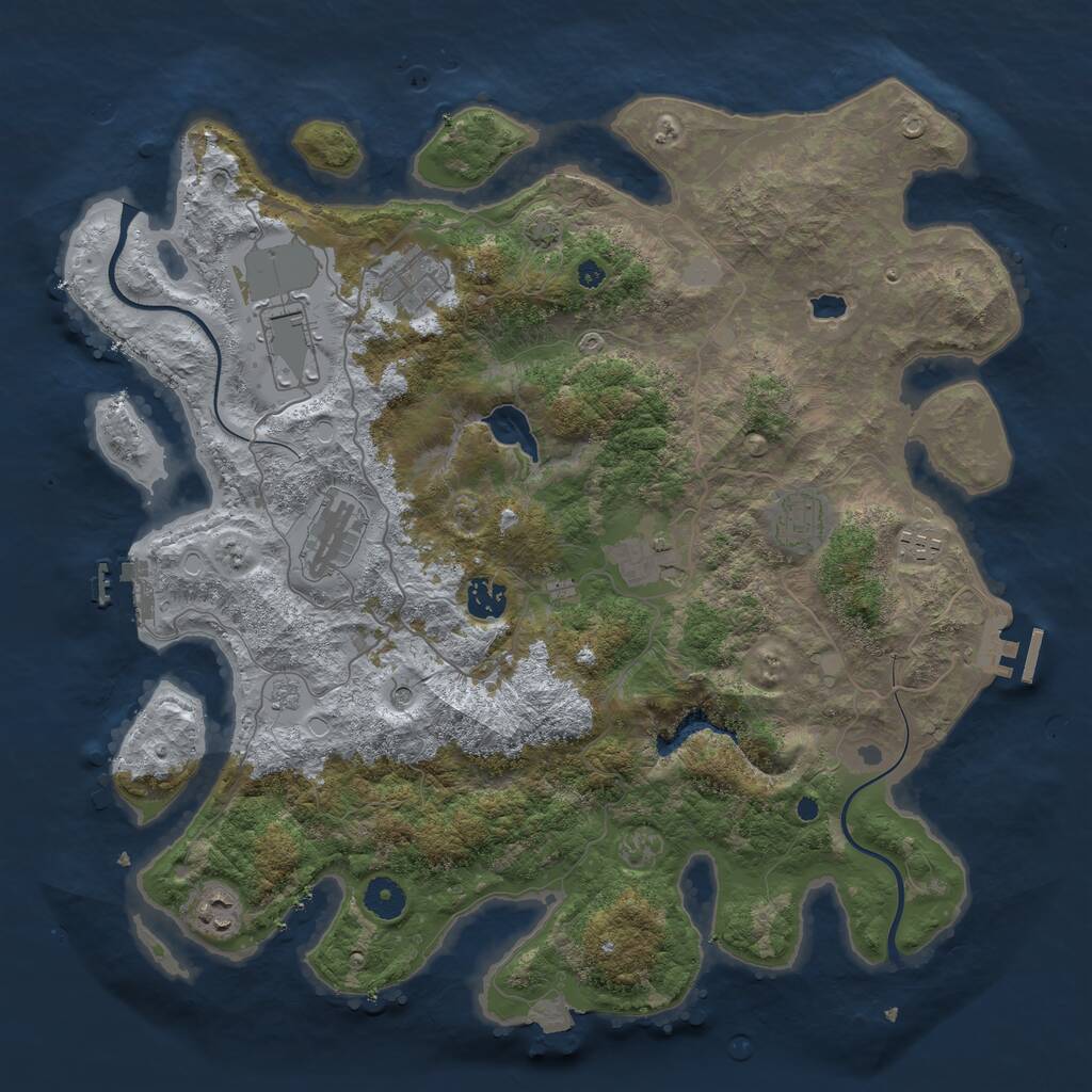 Rust Map: Procedural Map, Size: 4000, Seed: 7837082, 14 Monuments