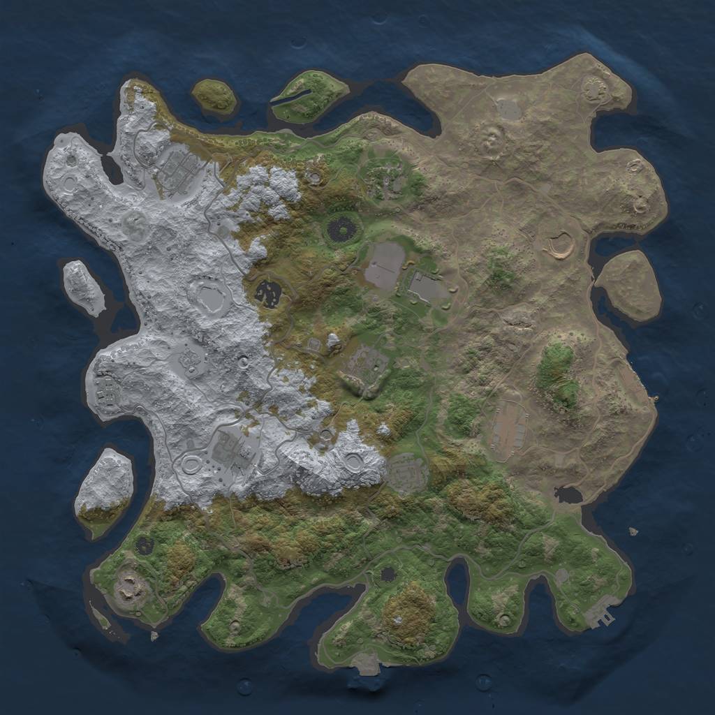 Rust Map: Procedural Map, Size: 4000, Seed: 7837082, 19 Monuments