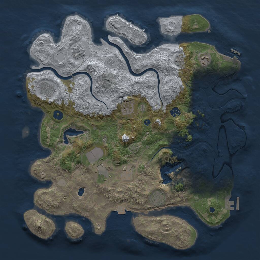 Rust Map: Procedural Map, Size: 4000, Seed: 5564, 15 Monuments