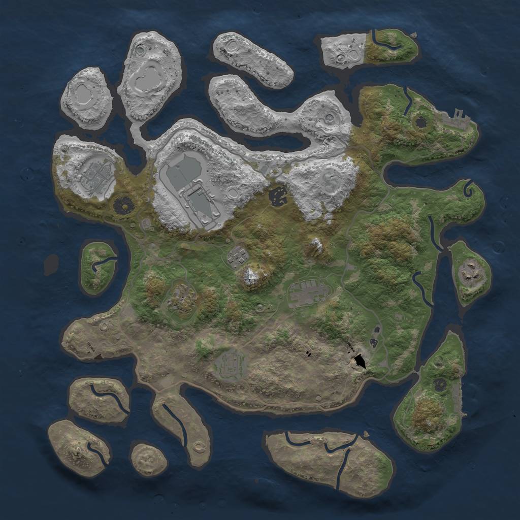 Rust Map: Procedural Map, Size: 4000, Seed: 5564, 19 Monuments