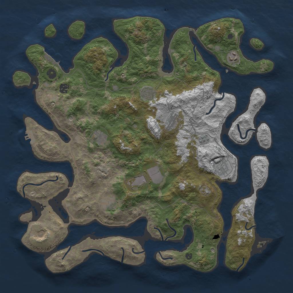 Rust Map: Procedural Map, Size: 4500, Seed: 2323, 15 Monuments