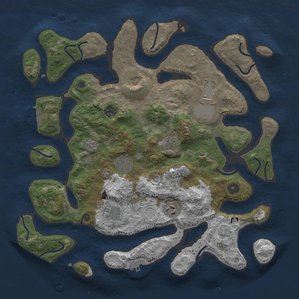 Rust Map: Procedural Map, Size: 3900, Seed: 78916901, 16 Monuments