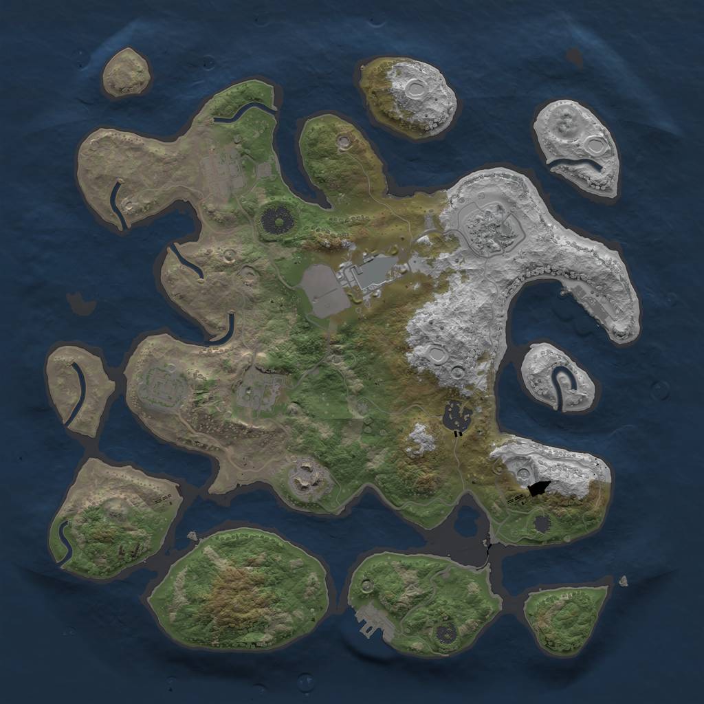 Rust Map: Procedural Map, Size: 3500, Seed: 546, 15 Monuments