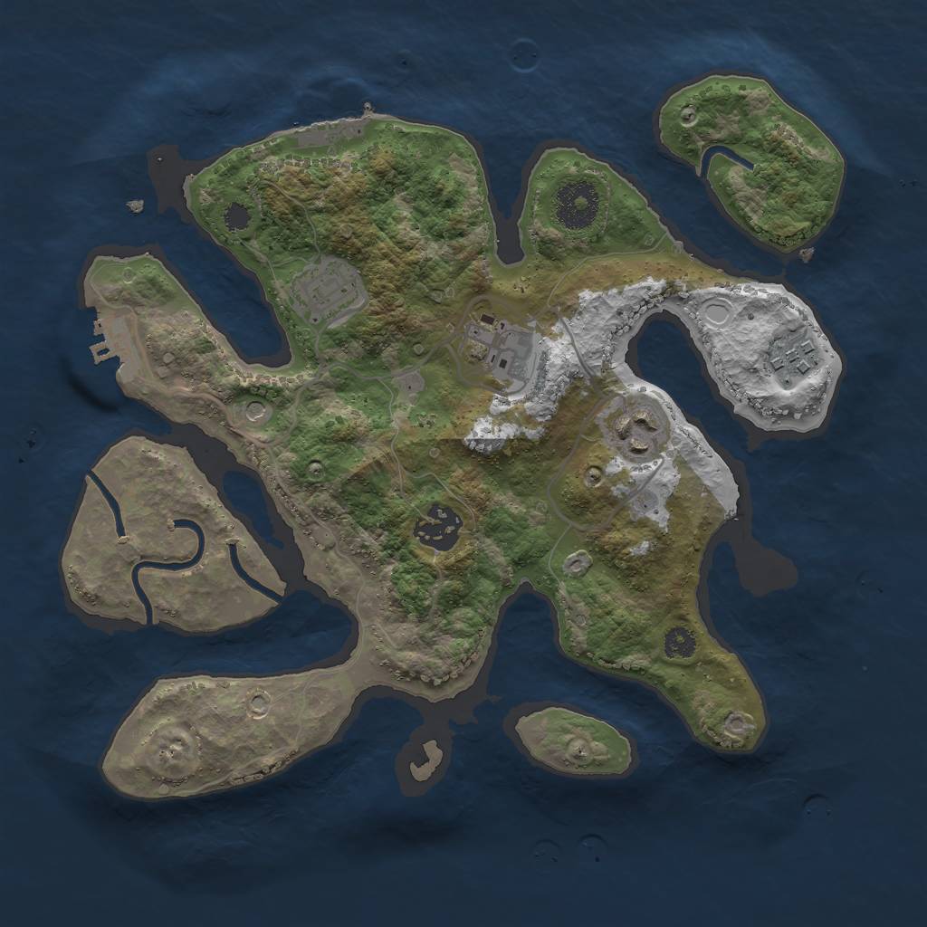 Rust Map: Procedural Map, Size: 3000, Seed: 88761185, 16 Monuments