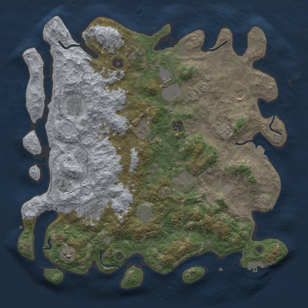 Rust Map: Procedural Map, Size: 4200, Seed: 256, 18 Monuments