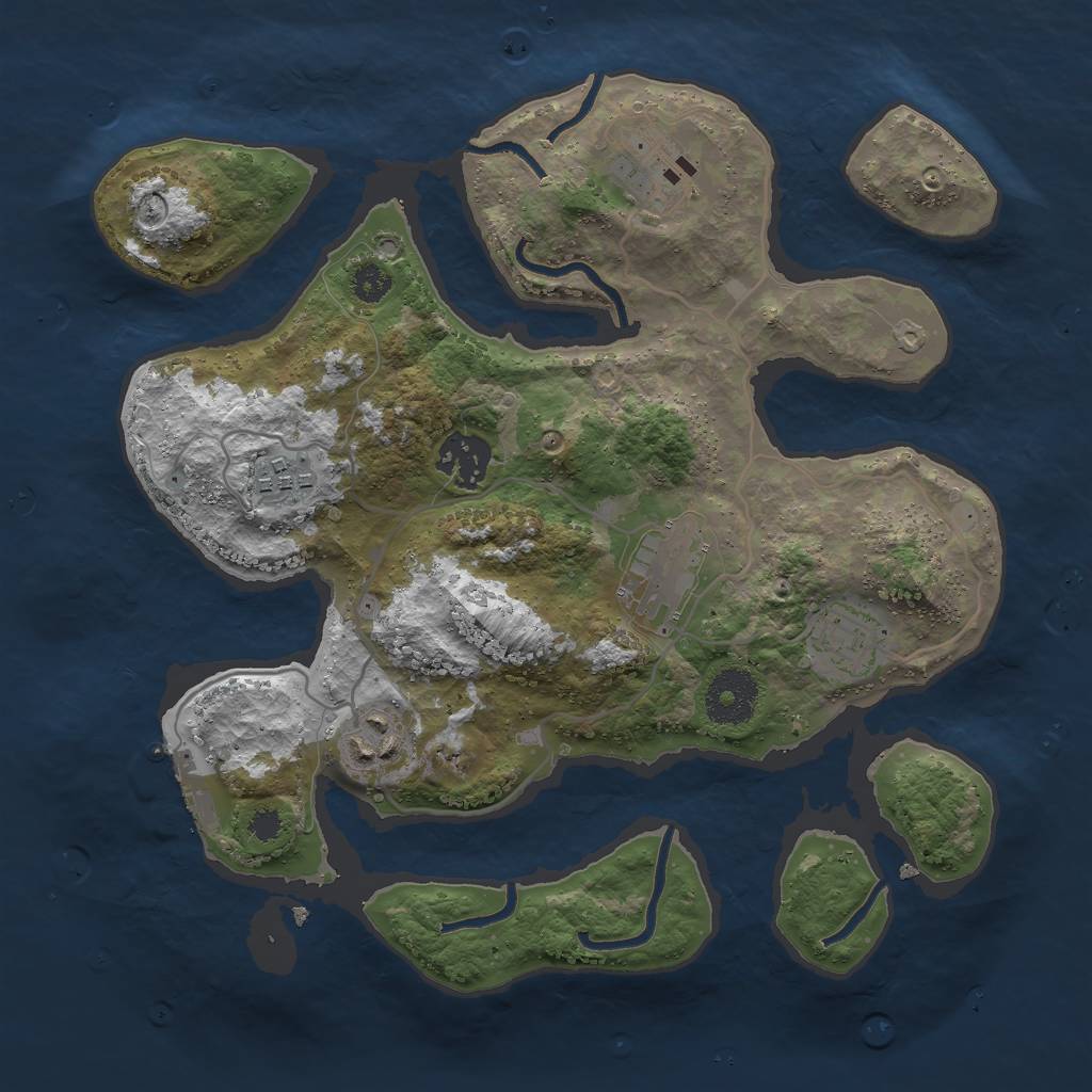 Rust Map: Procedural Map, Size: 3000, Seed: 1603974428, 9 Monuments