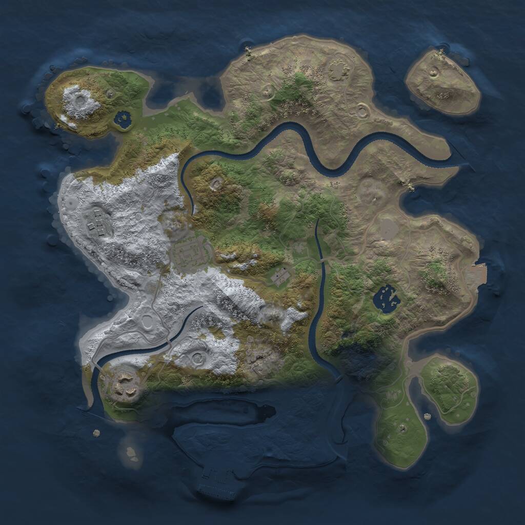 Rust Map: Procedural Map, Size: 3000, Seed: 1603974428, 8 Monuments