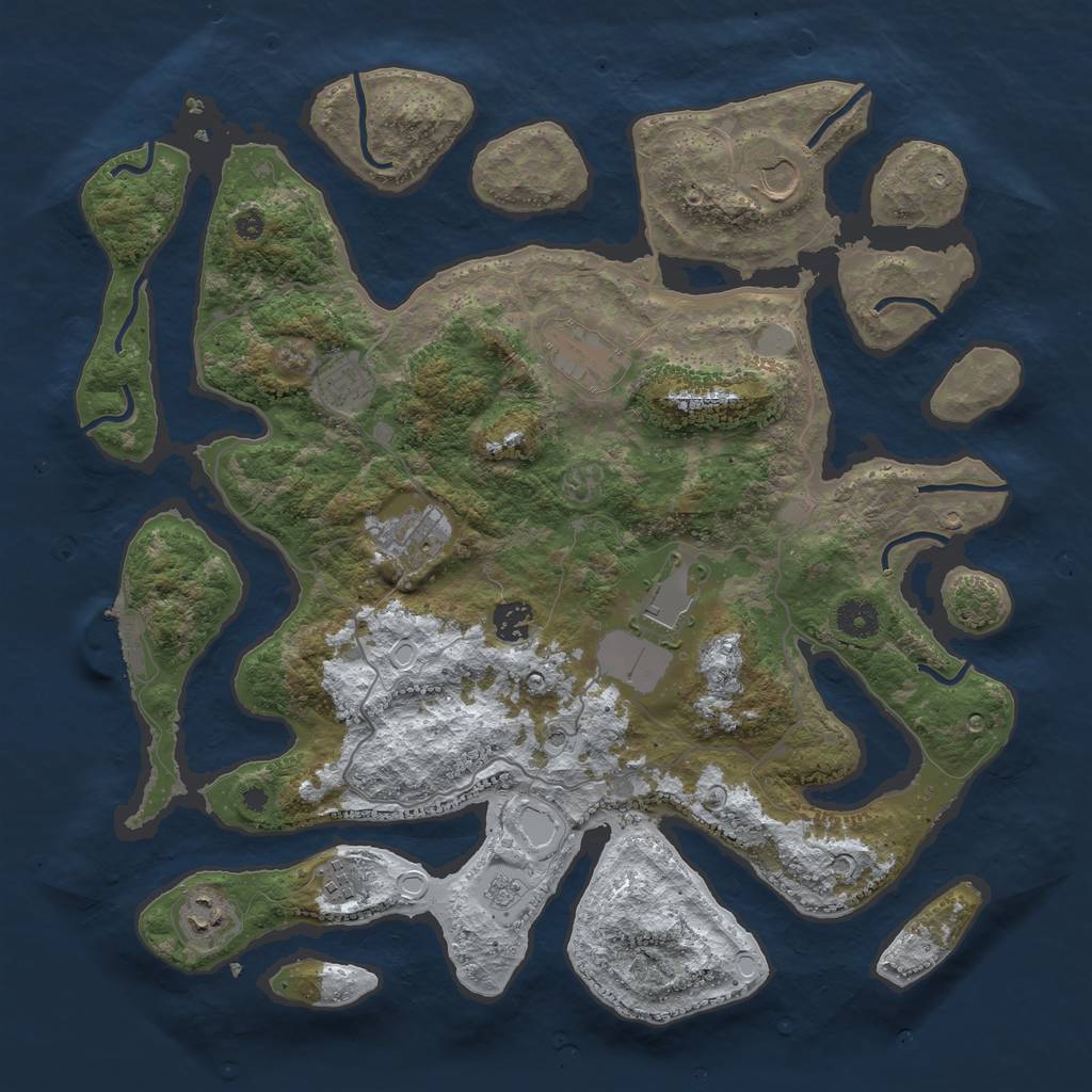 Rust Map: Procedural Map, Size: 4000, Seed: 661787588, 16 Monuments