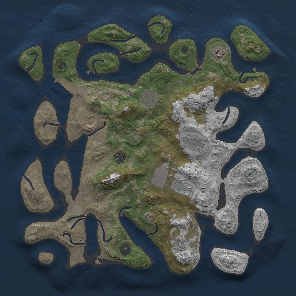 Rust Map: Procedural Map, Size: 3800, Seed: 1104718, 15 Monuments