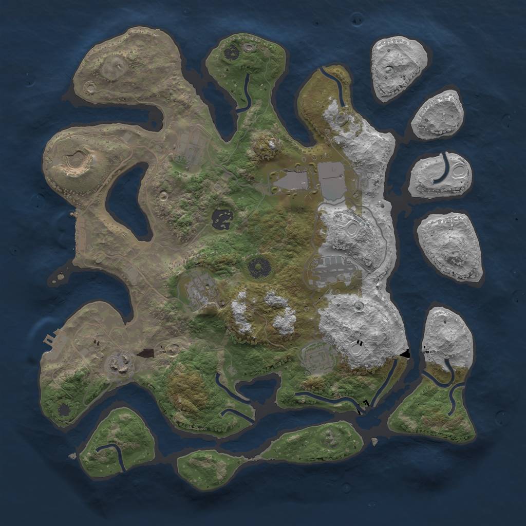 Rust Map: Procedural Map, Size: 3593, Seed: 1558378076, 15 Monuments