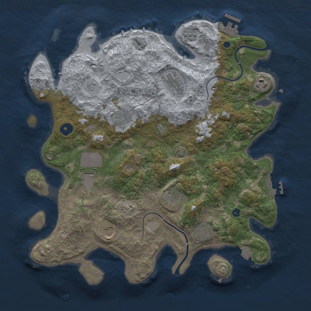 Rust Map: Procedural Map, Size: 3800, Seed: 1498, 14 Monuments