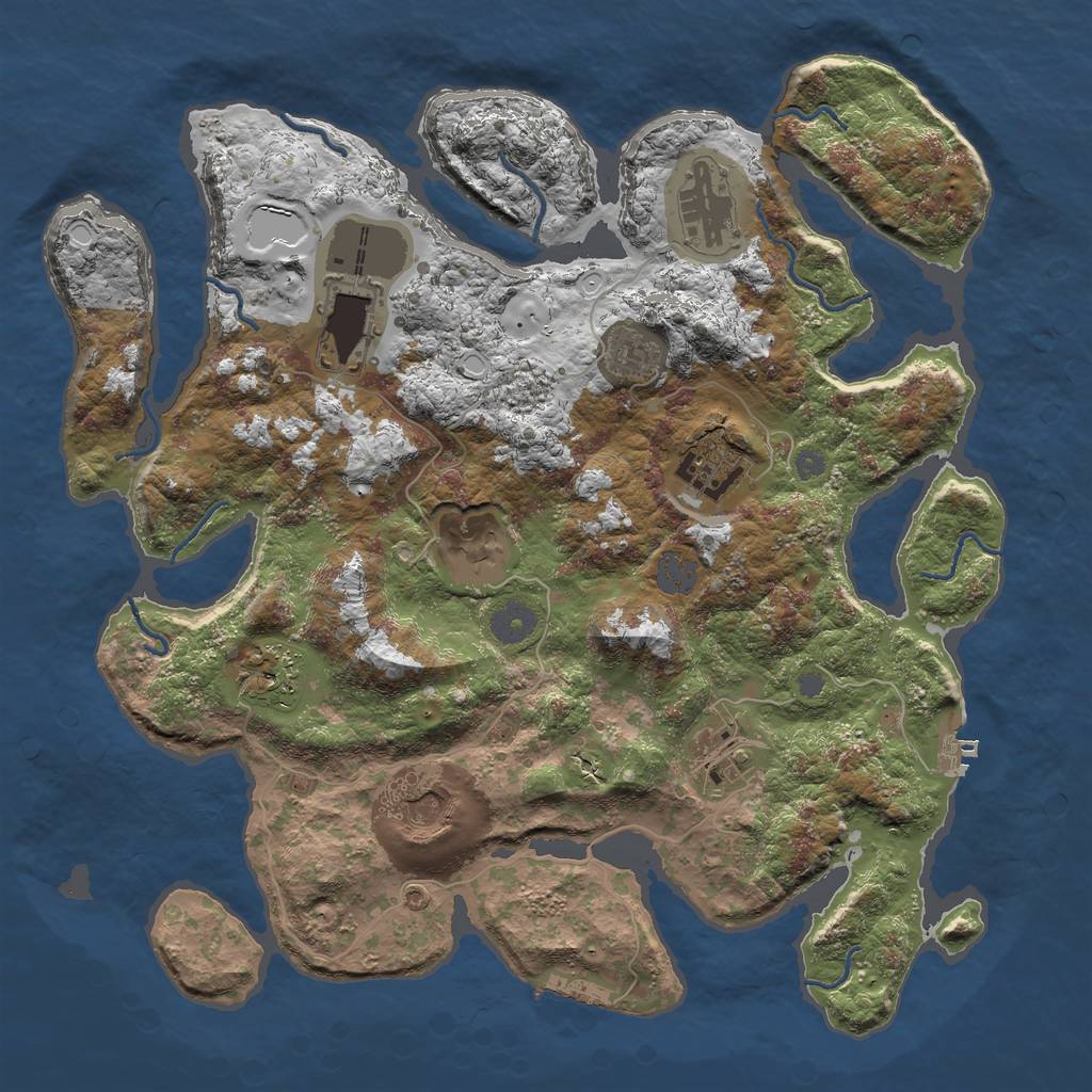 Rust Map: Procedural Map, Size: 3800, Seed: 1498, 15 Monuments