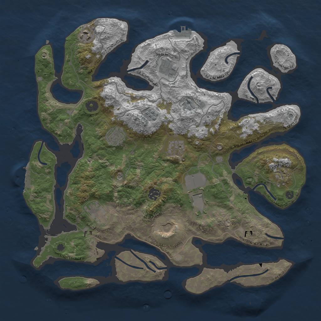 Rust Map: Procedural Map, Size: 4000, Seed: 3684165, 15 Monuments