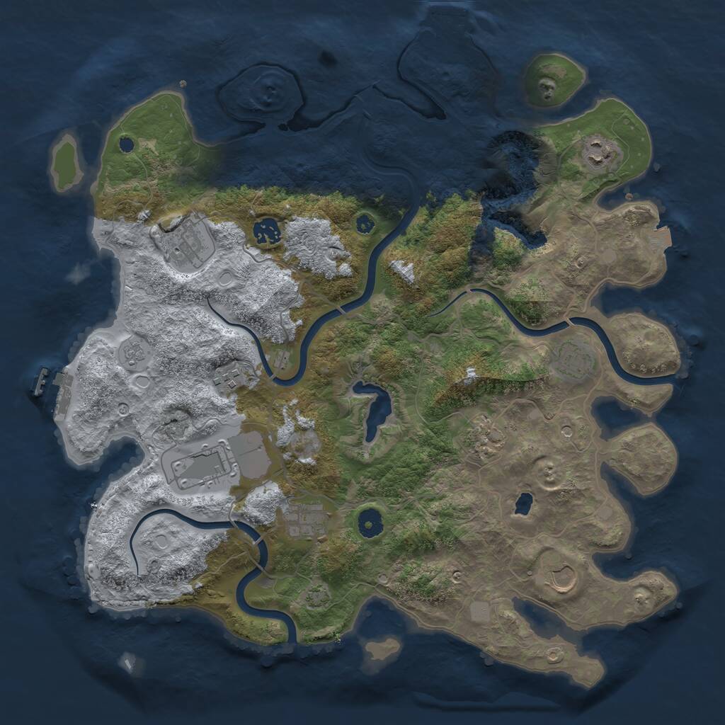 Rust Map: Procedural Map, Size: 4000, Seed: 1177987683, 15 Monuments