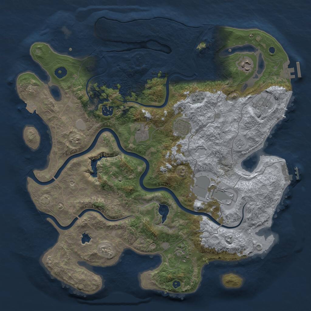 Rust Map: Procedural Map, Size: 4000, Seed: 1034, 14 Monuments