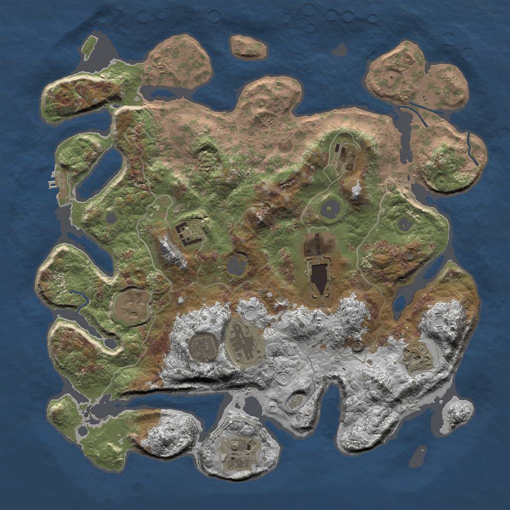 Rust Map: Procedural Map, Size: 4000, Seed: 212, 14 Monuments