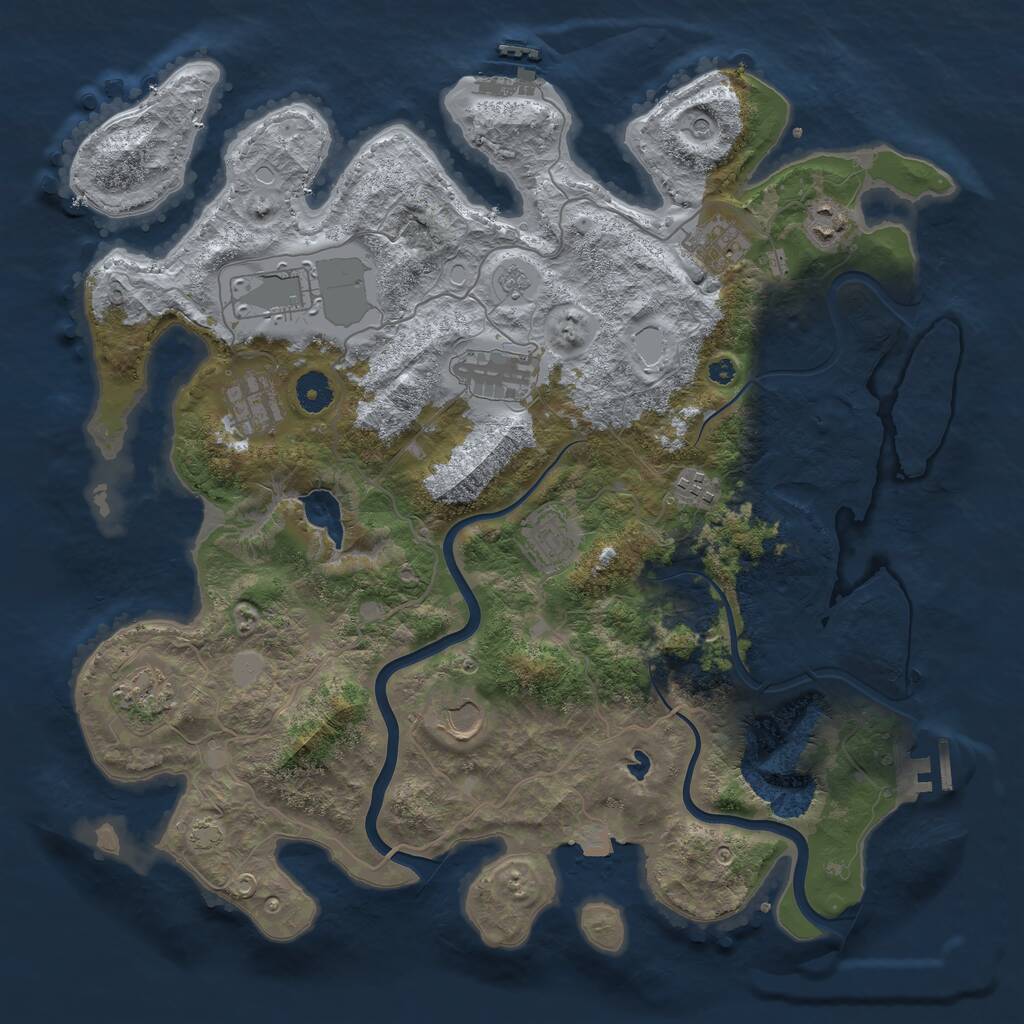 Rust Map: Procedural Map, Size: 4000, Seed: 1234, 15 Monuments