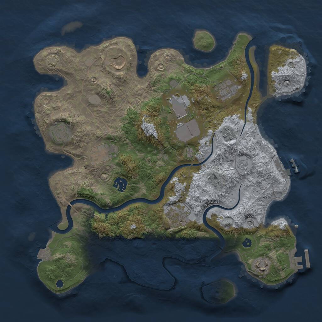 Rust Map: Procedural Map, Size: 3500, Seed: 456478, 15 Monuments