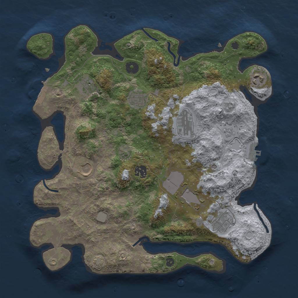 Rust Map: Procedural Map, Size: 3500, Seed: 356, 16 Monuments